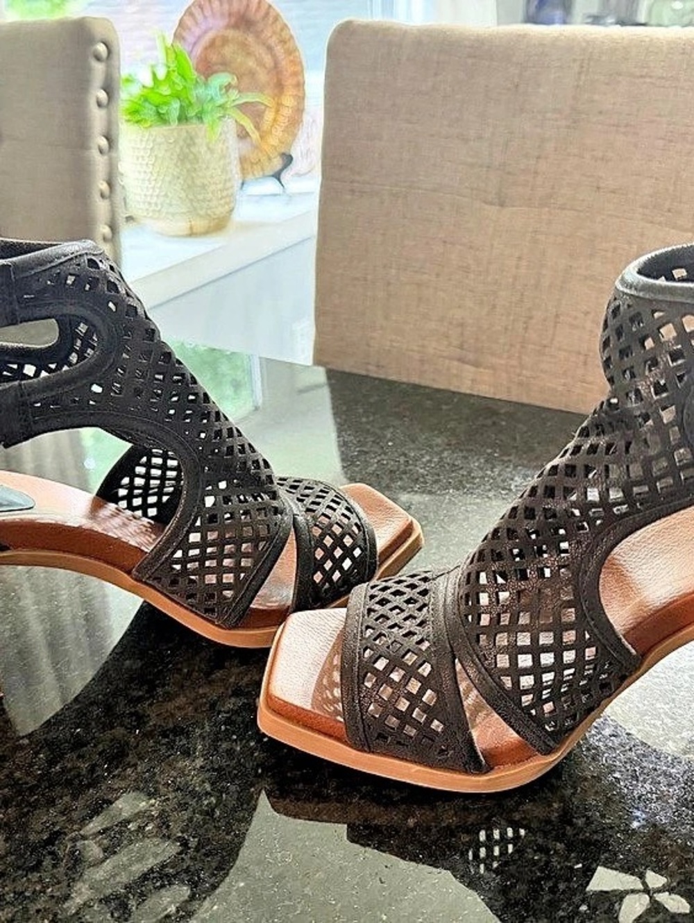 MIA Black & Brown Mesh Heels